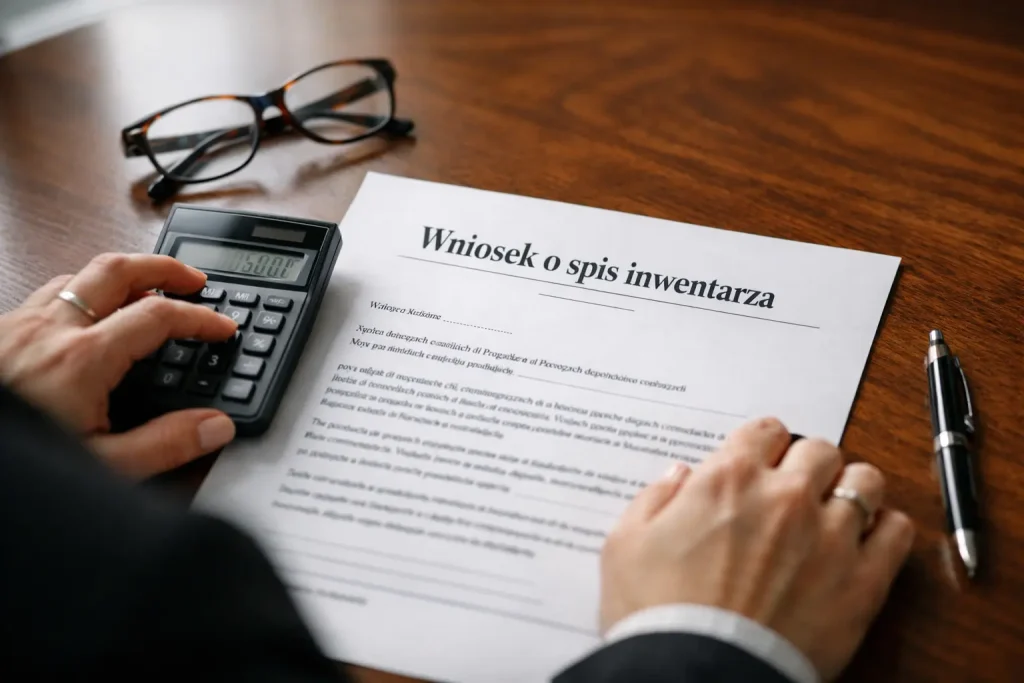 Ile kosztuje spis inwentarza u komornika? Ceny 2026 i ukryte koszty
